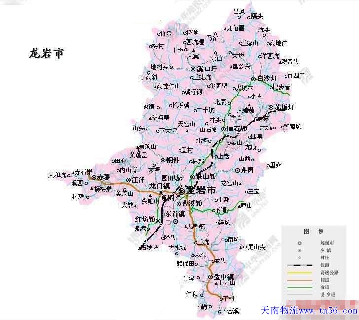 東莞到龍巖市地圖 www.fodvd.cn